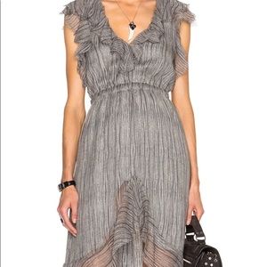 L’AGENCE Sophie V Neck Flutter Dress